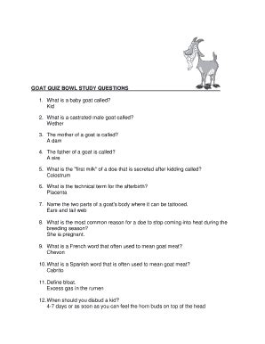 goat questions and answers.